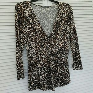 Leopard Print 3/4 Sleeve Top