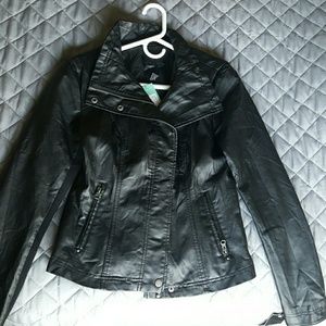 Black faux leather jacket
