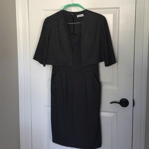 Grey and black chevron dress with jacket