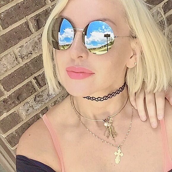 Mirrored round sunglasses, new