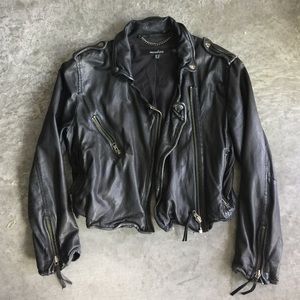 Muubaa Distressed Cropped Leather Jacket Size US 4