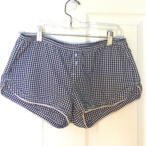 💙Aerie blue & white checkered pj shorts💙
