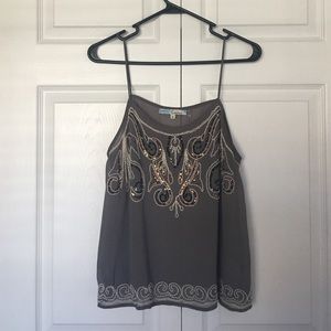Beaded spaghetti strap top