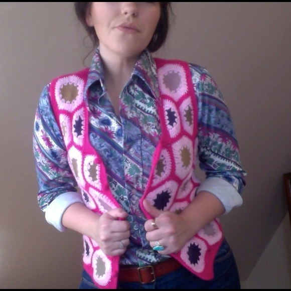 VINTAGE 70s Sears Paisley Button Up Shirt - Picture 11 of 11