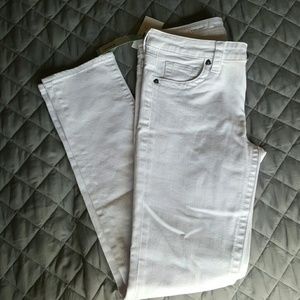 White straight leg jeans