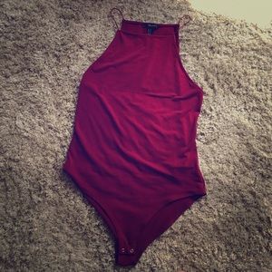 dark red bodysuit