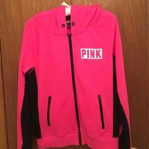 woman's medium Pink hooded sweatshirt.
