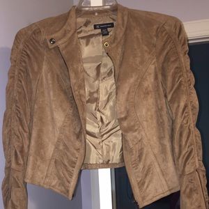 Trendy suede-like fall jacket