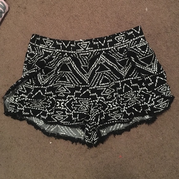 Black and white shorts