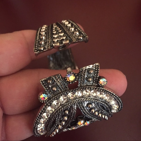 Silver and AB & clear stones bracelet - Picture 3 of 4