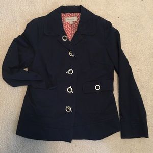 Navy blue coat with toggle buttons