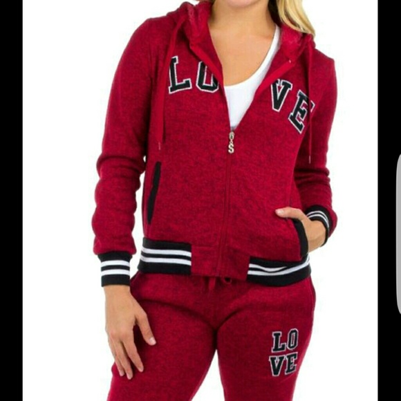 unknown  Pants - Red jogger set