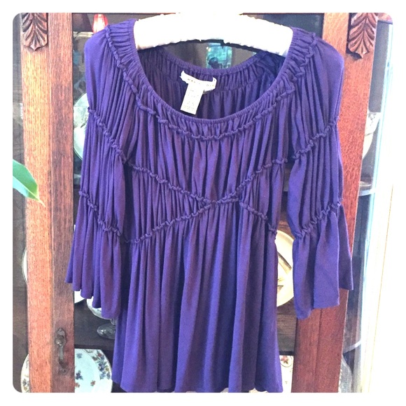 Max Studio purple boho top - Picture 1 of 4