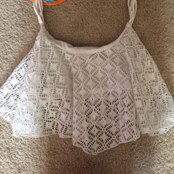 White lace crop top
