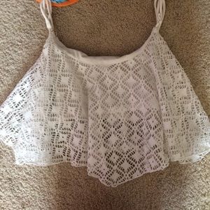 White lace crop top