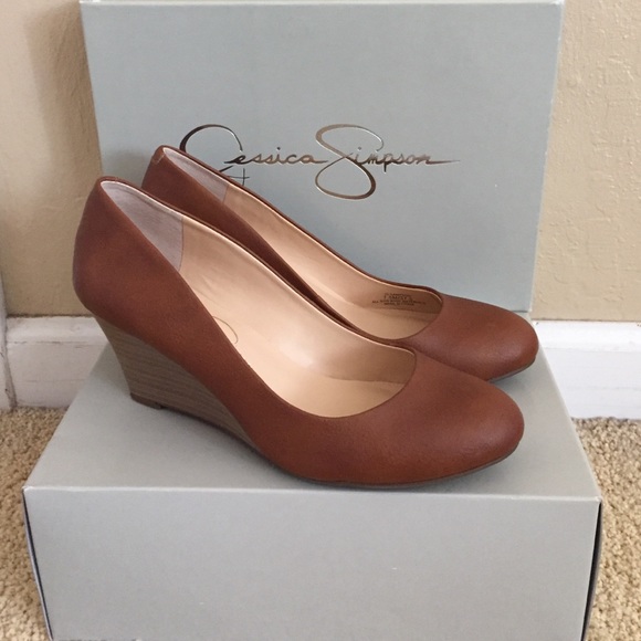 Jessica Simpson Shoes Samson Wedge Pumps In Almond Poshmark