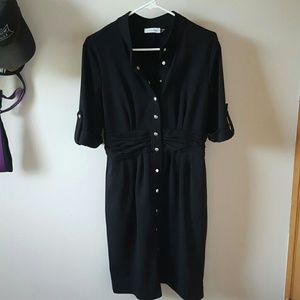 Ck black button down dress