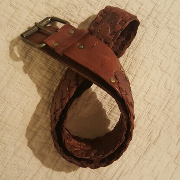 Brown leather belt