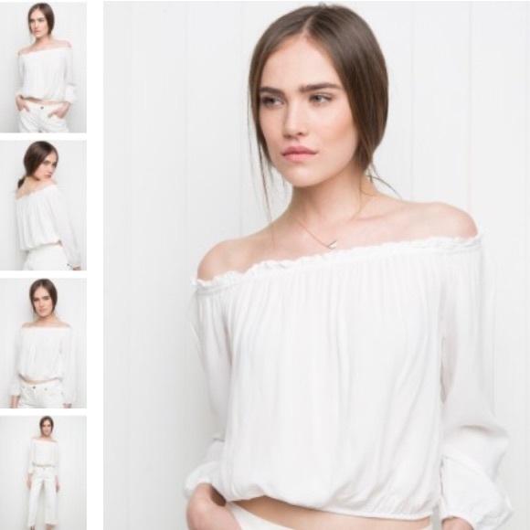 Brandy Melville Maura Top White Off The Shoulder