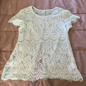 Mint Lace Top