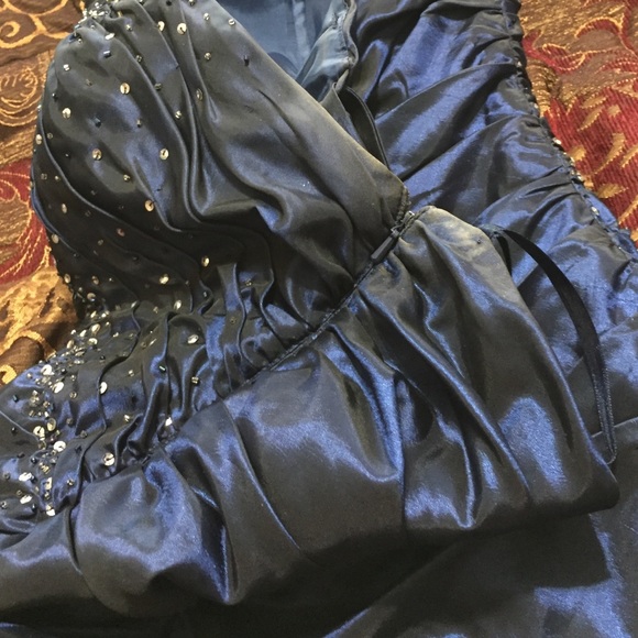 Navy Blue Corset Dress - Picture 3 of 4