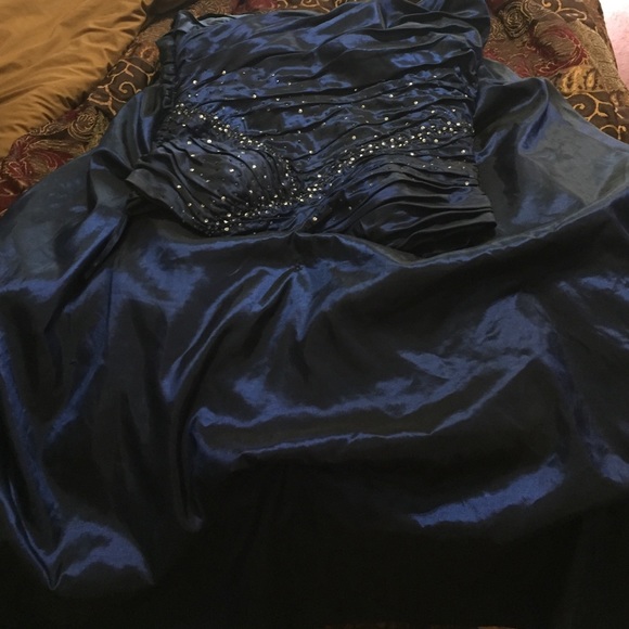 Navy Blue Corset Dress - Picture 4 of 4