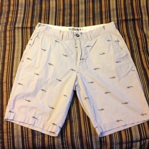 Old navy shark shorts, tan, size 32, rarely worn