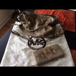 Snakeskin Print Michael Kors Purse & Wallet