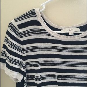 // loft //  striped mixed media shirt