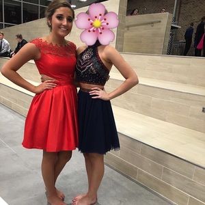 Red Sherri Hill homecoming dress