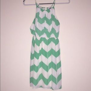 Mint green/ white chevron Sundress