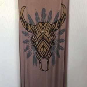 Cow skull maxi dress