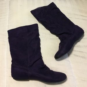 Purple suade boots