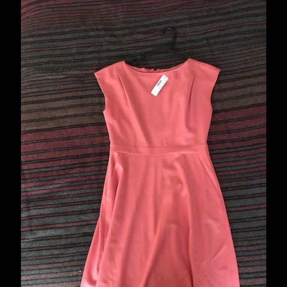 Cap sleeve dress in super 120s wool in pink NWT