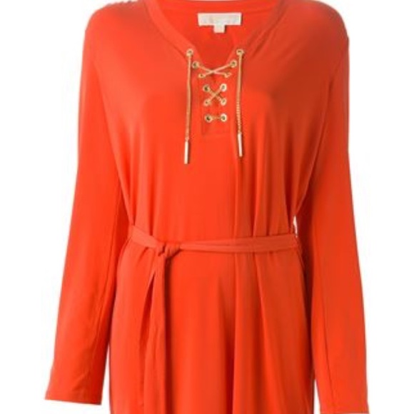 Michael Kors orange shirt dress