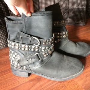 Black studded boots