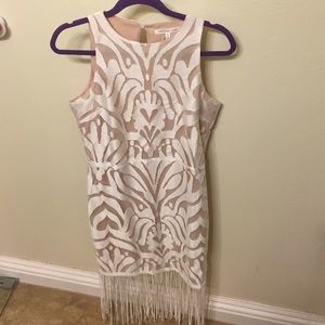 White lace dress with fringe