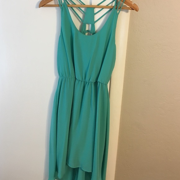 Turquoise hi-lo dress