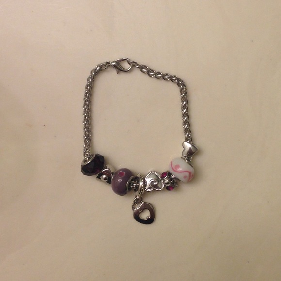 Silver charm bracelet