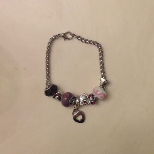Silver charm bracelet