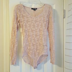Forever21 Soft Pink Lacy One Piece Unitard
