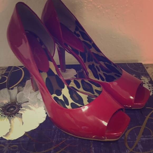 Jessica Simpson Red Open Toe Size 9 Heels.