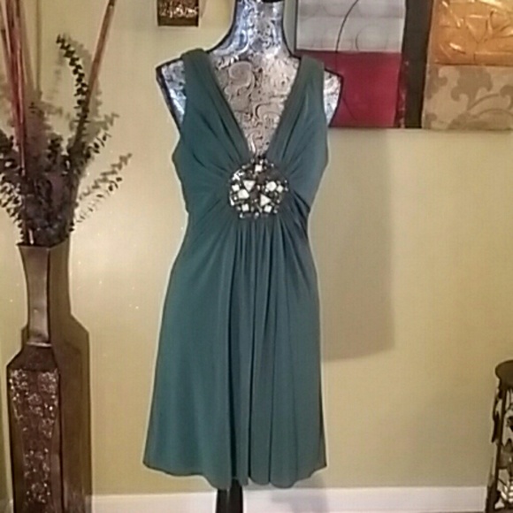 BCBG Green Jeweled Stone Dress