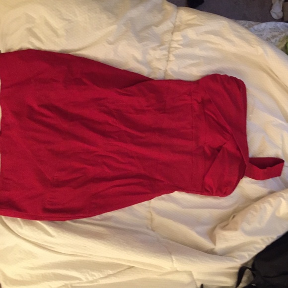 Red night club dress mini. One strap