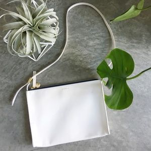Clare V. Fabienne white shoulder/crossbody