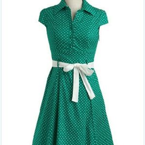 Modcloth Hepcat Soda Fountain Dress in Clover