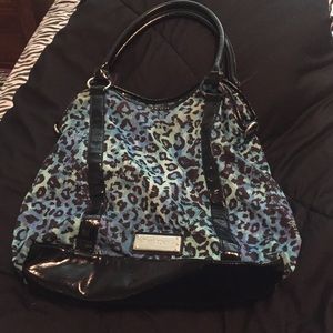 Betsey Johnson Blue Leopard Print Purse