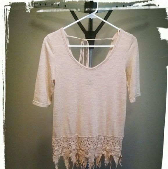 Sheer Tie-Back Lace Trimmed Tunic