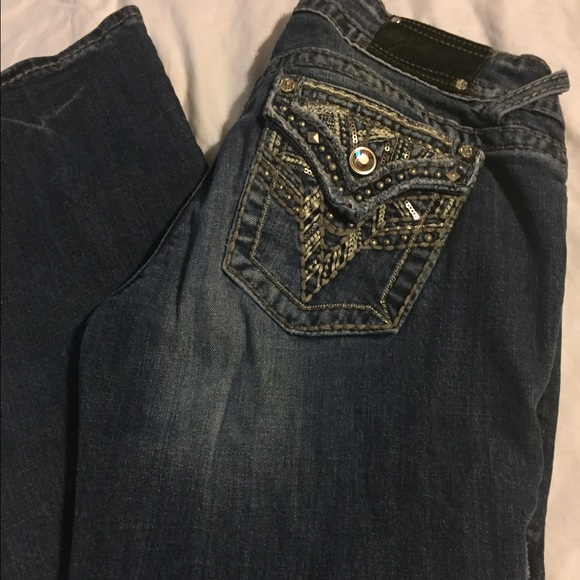Viggoss denim jeweled jeans