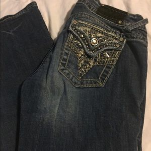 Viggoss denim jeweled jeans